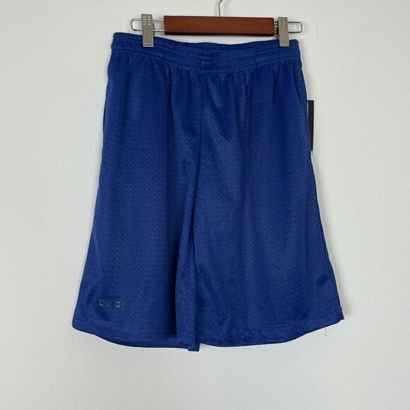TSLA Tesla Blue Mesh Shorts Perfomance Training Hyper Dri Boys Size Medium - Picture 1 of 6